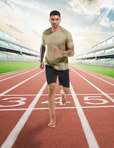 mens athletic compression <b>tshirt</b> gym training workout tee quick dry stretch sportswear supplier - Product Image 3