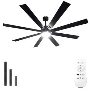 Ventilatore da Soffitto LED Industriale Smart da 72 Pollici con Telecomando Tramite WIFI Alexa, 8 Pale in Compensato Nero, Grande Ventilatore da Soffitto LED - Product Image 3