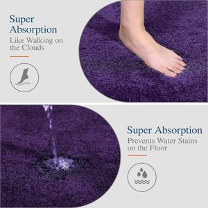 Hot Selling 17"x24" Microfiber Bath <b>Mat</b> Super Absorbent Non-Slip Floor Thick Plush Shaggy Tufted <b>Bathroom</b> Rug Washable Hotel - Product Image 3