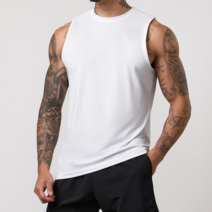 Custom Hot Sales New Arrivals Polyester/Cotton Breathable Knitted Customized Color Unisex Gym <b>Vest</b> Tank Top Men Plus Size - Product Image 1