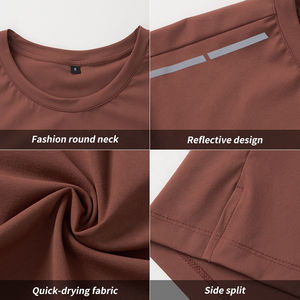 Chemises de sport pour hommes de qualité supérieure OEM, séchage rapide, musculation en plein air, entraînement décontracté, vêtements de sport réfléchissants, t-shirt de course anti-transpiration - Product Image 6