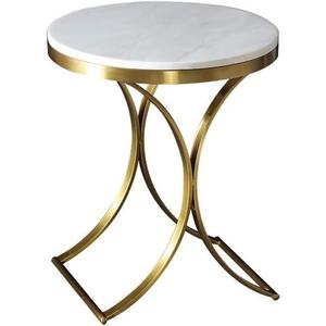 Modern <b>Round</b> <b>White</b> Marble Top Coffee <b>Table</b> with Gold Metal Frame for Living Room Decorative Furniture Center <b>Table</b> - Product Image 1