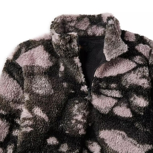 Veste polaire épaisse unisexe avec fermeture éclair, col montant, manteau d'hiver chaud en peluche, imprimé camouflage - Product Image 4