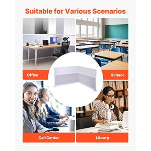 Set di 2 Divisori per Ufficio 183x122 cm, Partizioni per Privacy in PET, Pareti Divisorie in Acrilico Satinato per Postazioni di Lavoro - Product Image 6