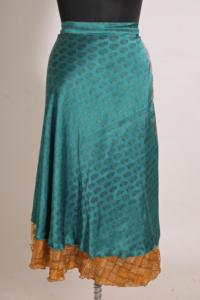 Falda Maxi Cruzada de Seda con Estampado Floral Vintage para Mujer, Diseño Personalizado Hecho a Mano - Product Image 1