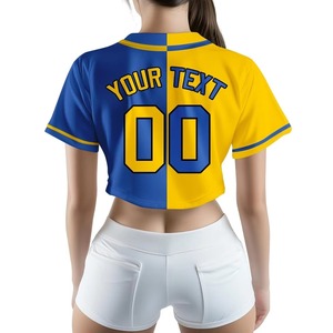 Camiseta de Béisbol Personalizada para Mujer, Estilo Corto, OEM ODM, Uniforme de Equipo Personalizado al por Mayor, Camisa Deportiva Transpirable con Botones - Product Image 3