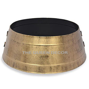 Modern Christmas <b>Metal</b> Tree <b>Collar</b> and Xmas Tree Skirt Blank Sublimation Christmas Tree Base Cover Decorations - Product Image 2