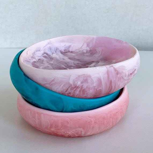 Bol de service en résine époxy fait main Ah Impex au design moderne, personnalisé en matériau PC pour fruits, salades, vaisselle de fête – Meilleures ventes - Product Image 2