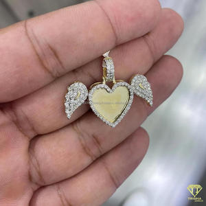 Collar con Colgante de Corazón Premium con Piedra Natural Personalizada y Diseño de Moissanita Pavé - Product Image 2