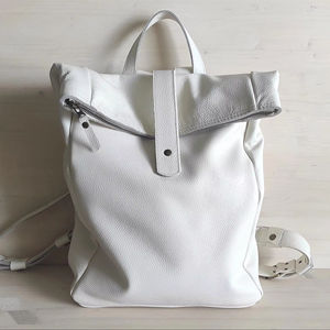 Mochila de Piel Auténtica con Parte Superior Enrollable, Mochila Deportiva de Viaje para Hombre, Bolsa para Portátil de Piel de Vaca, Mochila Resistente para Senderismo LTBP-0128 - Product Image 1