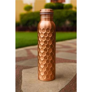 Premium Honeycomb Hammered Pure <b>Copper</b> Water <b>Bottle</b> Leak-Proof Ayurvedic Health Benefits <b>Copper</b> Vessel 100% Pure <b>Copper</b> Pitcher - Product Image 5