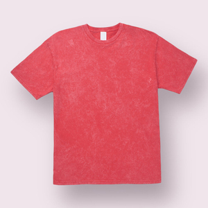 Camiseta de Manga Corta Oversize con Estampado Tie-Dye Rojo, Cuello Redondo, Informal, para Hombre, de Algodón - Product Image 5