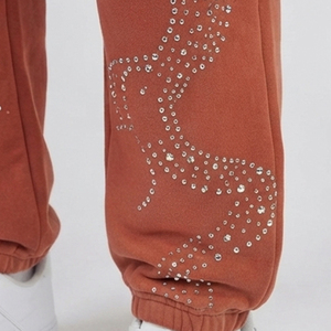 Nouvel ensemble de survêtement oversize en strass avec sweat à capuche et pantalon assorti, décoration brillante, vente en gros, survêtements en strass pour hommes - Product Image 4