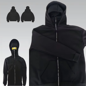 Sweat à capuche balaclava demi-zip pour homme, style contrasté High Street, pour l'hiver et l'extérieur, en velours 100% coton numérique, personnalisé double - Product Image 6