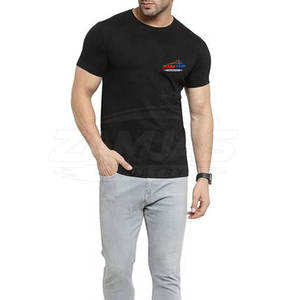 Camiseta de hombre al por mayor con logo personalizado impreso, 100% algodón, cuello redondo, corte holgado, servicio OEM personalizado, camiseta lisa de color sólido para hombre - Product Image 6