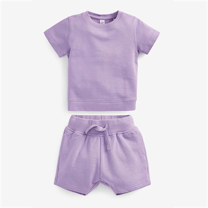 Ensemble T-shirt et short en coton noir pour garçons avec logo imprimé sur le devant, tenue décontractée, taille élastique avec cordon de serrage - Product Image 4