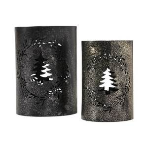 Porte-bougie en métal argenté avec motif Paisley perforé, lanterne décorative, décoration de Noël, pots à bougies en fer style hurricane - Product Image 4