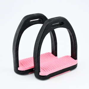 Estribos para montar a caballo, estribos negros de goma antideslizantes rosas ligeros para niños, comodidad de seguridad, lecciones de equilibrio seguro - Product Image 3