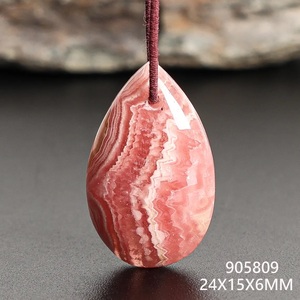 Genuine <b>Pink</b> Red Rhodochrosite Pendant Top <b>Drilled</b> Natural a One Quality Gemstone Loose Cabochon for Jewelry Making - Product Image 2