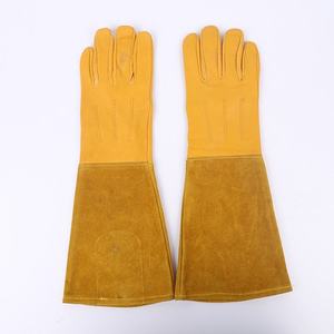 Factory Direct Supply Genuine Leather Cowhide Hand protection Non-slip Heat Insulation Disposable Welding <b>Gloves</b> - Product Image 5