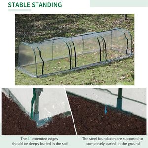 Portable 11.5 X3 X2.5 Tunneled Greenhouse with PVC Cover and Zippered Doors UV Water Protection Clear for <b>Agricultural</b> Use - Product Image 6