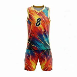Ensemble de vêtements de basket-ball, maillot sans manches associé à un short, tissu léger, nom et numéro personnalisés - Product Image 2