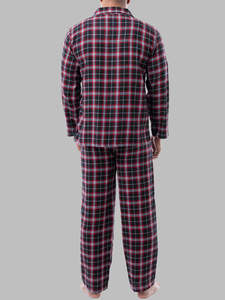 Pijama de Franela de Algodón Tejido Personalizado para Hombre, Camisa con Botones y Pantalón, Traje de Dormir de Dos Piezas de Secado Rápido para el Hogar - Product Image 6