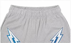 Shorts de basketball en maille unie 100 % coton, dernier design, avec logo frontal, double couche de maille, entrejambe de 7 pouces, poches zippées - Product Image 3