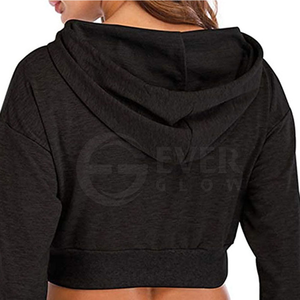 Sudadera Corta Sencilla con Capucha para Mujer, Sudadera Corta para Invierno - Product Image 4