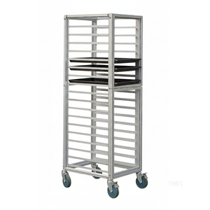 Chariot de boulangerie commercial durable à 18 niveaux, type fermé, en alliage d'aluminium, pour le stockage et l'exposition de pain français, argent anodisé, 60x40cm - Product Image 6