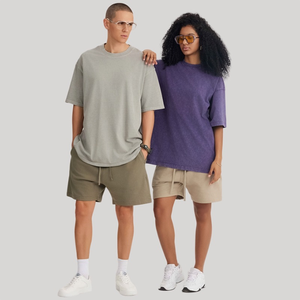 เสื้อยืดคอกลมแขนสั้นทรงปกติผ้าฝ้ายสีพื้นแบบซักล้างสไตล์ลำลองสำหรับผู้ชายขายดีที่สุดประจำปี 2026 - Product Image 5