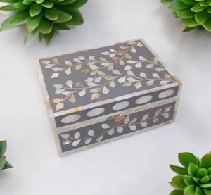 Multifunctional MDF Jewelry Box With MOP & Resin Inlay Magnetic Closure Jewelry Display <b>Storage</b> Boxes Home Decor Households Item - Product Image 2
