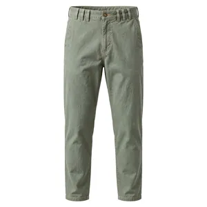 Men's Grey Cotton Woven Pants Regular Fit Full Length Breathable Button Fly Midweight Casual <b>Summer</b> <b>Trousers</b> - Product Image 1