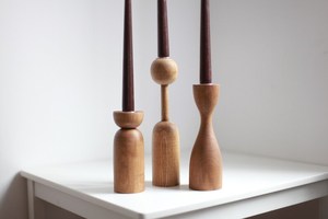 Wooden Candlestick Holder Tapered Design Ball Shape Home Decorative Tabletop Accent By Universal Overseas INDIA - Product Image 1
