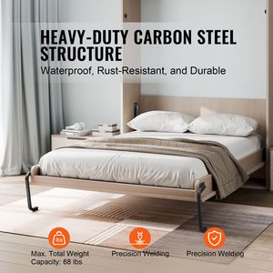 Kit Letto a Scomparsa Verticale Queen Size Deluxe Fai-da-te, Telaio in Rovere Resistente, Leva Pneumatica, Hardware Meccanico per Letto a Muro, Supporto Premium - Product Image 2
