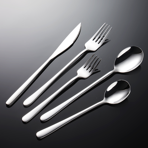 Ensemble de couverts en acier inoxydable avec finition polie miroir, couverts de table modernes comprenant des cuillères, des fourchettes et des couteaux durables - Product Image 2