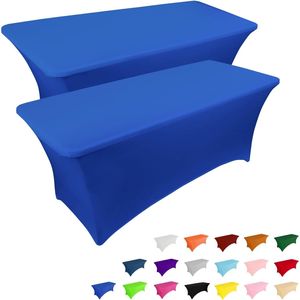 Confezione da 2 Copritavolo Elasticizzati Blu Royal da 6 Piedi, Lavabili, Rettangolari, per Eventi - Product Image 5