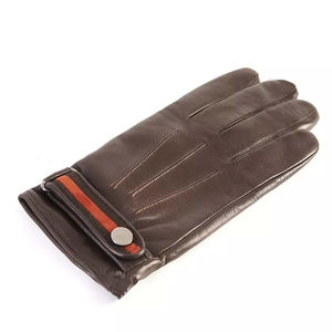 Gants en cuir thermiques de haute qualité pour hommes, compatibles avec les écrans tactiles, doublure en coton chaud pour l'hiver, style sportif, utilisation quotidienne en extérieur - Product Image 3