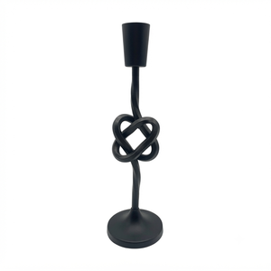 Twisted Design <b>Black</b> Finish Iron <b>Candlestick</b> Holders for Home Wedding Holiday Decoration Tabletop Handmade Candle Holders - Product Image 3
