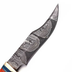 Cuchillo de Acero de Damasco para Camping, Caza y Actividades al Aire Libre con Funda de Cuero, Suministro al por Mayor y Pedidos Personalizados - Product Image 5