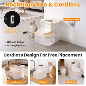 Distributeur d'eau automatique intelligent pour chat et chien, 4,5 L, sans fil, rechargeable, fontaine à eau pour animaux de compagnie, 3 réglages, fournitures pour petits animaux - Product Image 6