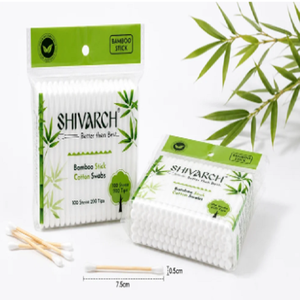 Hisopos de Algodón Premium con Palitos de Bambú, 100 Unidades, Suaves, de Doble Punta, con Colgador, para Cuidado Personal e Higiene - Product Image 3
