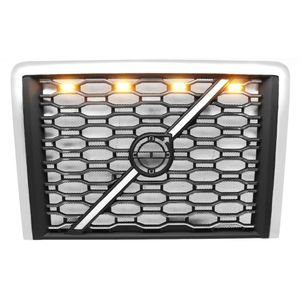 Griglia Cromata e Nera Aggiornata per Volvo VNL Semi Trucks dal 2018 in poi, Inclusa Rete Anti-insetti e Striscia Luminosa - Accessori per Camion - Product Image 1