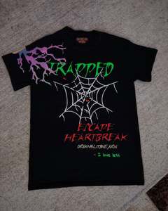 เสื้อยืดคอตตอนพิมพ์ลายกราฟิกสีดำแบบกำหนดเองสำหรับผู้ชาย สไตล์สตรีทแวร์ลำลอง คอกลม - Product Image 1