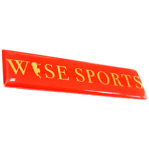 Premium Red 3D Epoxy Dome Emblem – Rectangle Resin Sticker with <b>Adhesive</b> for Durable Branding - Product Image 3