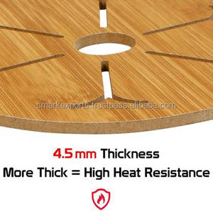 Sous-verres en bois de bambou faits à la main Lot de 2 tapis légers et résistants à la chaleur Idéal pour la protection quotidienne de la table - Product Image 4