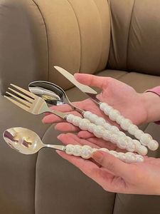 Resin Handle Luxury Eco-Friendly Cutlery 5-Piece <b>Set</b> <b>Mirror</b> Polish Stainless Steel Spoons for Formal Casual Dining Hasan Craft - Product Image 5