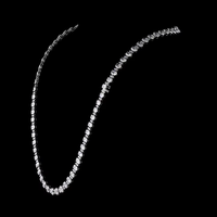 Collier tennis classique en or 18 carats avec diamants de laboratoire – Coupe ronde brillante, certifié DEF VVS, approuvé IGI, de luxe pour mariée, anniversaire