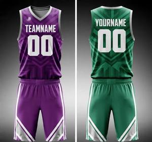 Conjuntos de Camisetas de Baloncesto de Verano para Hombre, Tallas Grandes, Personalizadas con Impresión por Sublimación y Bordado, Malla de Alto Rendimiento, Venta al Por Mayor - Product Image 1