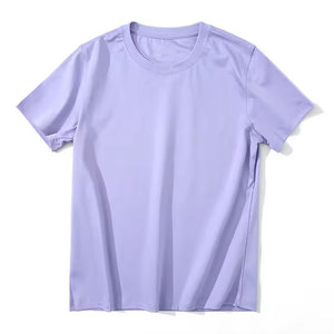 Camiseta de Secado Rápido para Mujer, Transpirable, de Manga Corta, Color Sólido, Informal, para el Verano, Venta al Por Mayor - Product Image 1